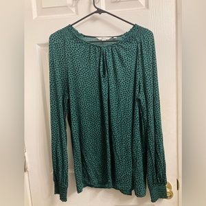 Boden green and black pattern blouse